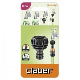 Claber universal tap connector with 1/2 -3/4 thread cod. 8557