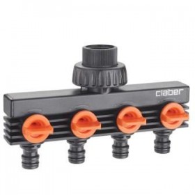 Claber four-way tap connector with taps Code 8581