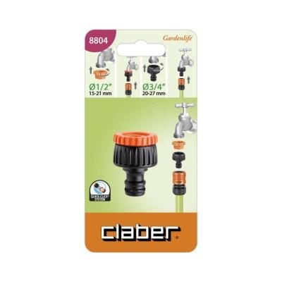 Claber multi-thread tap connector 3 /4 - 1/2 cod. 8804