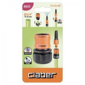 Claber automatic fitting with aquastop for 3/4 hoses cod. 8605