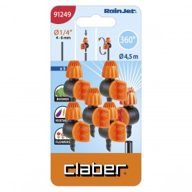 Microaspersor ajustable Claber 360°, paquete de 5 unidades. Código 91249