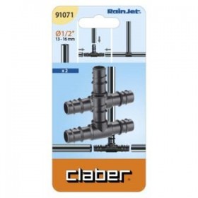 Claber three-way fitting 1/2 blister of 2 pieces cod. 91071