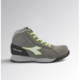 Diadora shoe GLOVE MDS MID S3 HRO SRC charcoal gray / fluo green