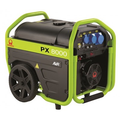Generador de gasolina monofásico Pramac PX8000 de 4,5 kW con AVR