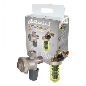 Euroacque boiler saver kit with brass filter and dispenser mod. TITANIUM KIT