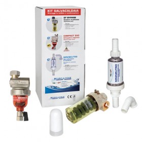 Euroacque-kit met condensneutraliserend filter en dispensermod. BOILERBEVEILIGINGSKIT 1