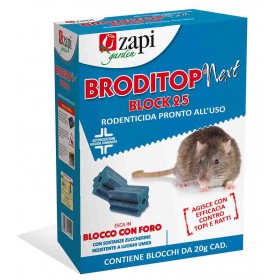 ZAPI Rodenticide BRODITOP NEXT BLOCK 25 box 300g cod. 103964