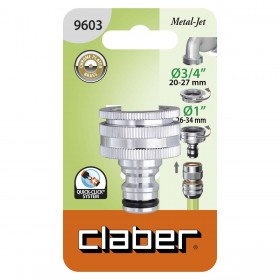 Claber presa rubinetto in ottone cromato da 1 con riduzione 3/4 cod. 9603