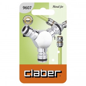 Claber congiunzione a 3 vie in ottone cromato cod. 9607