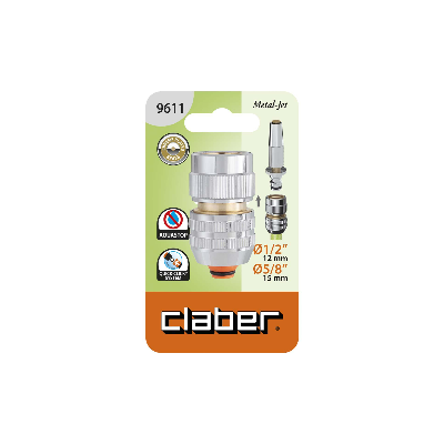 Claber raccordo automatico per tubi da 1/2 - 5/8 cod. 9611