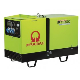 Generador diésel monofásico Pramac P11000 9 kW IPP panel de control manual