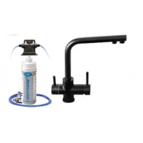 Euroacque kit microfiltrazione per acqua da bere mod. RIVER ARGENTO 3 VIE NERO OPACO