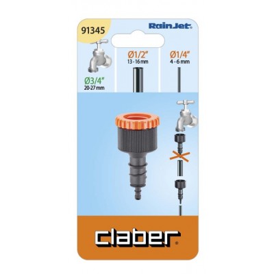 Claber raccordo per tubo da 1/2 - 1/4 filettato cod. 91345