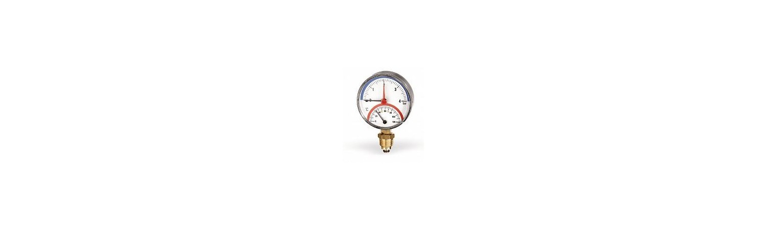 Watts-Manometer und Thermometer