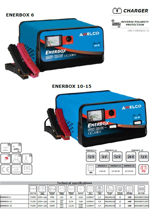 Chargeur auto Awelco ENERBOX 6 en Promotion